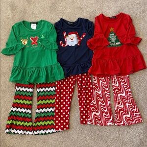 Three set bundle of 2T Christmas outfits